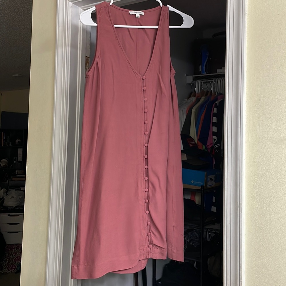 Madewell Blush Pink Heather Button-Front Dress